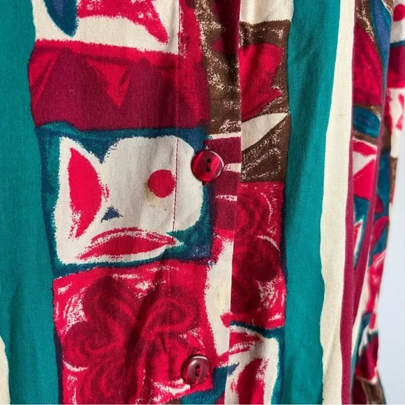 🍄5/$30 1980’s Funky Vintage Button Down - Picture 3 of 9